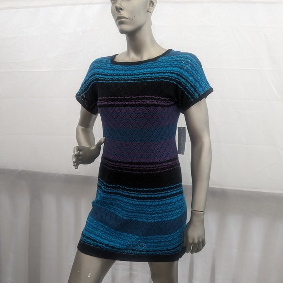 NWT London Times Pull On Short Sleeve Sweater Dress - Picture 1 of 16